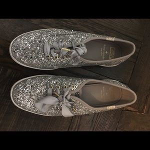 Keds silver glitter Kate spade sneakers
